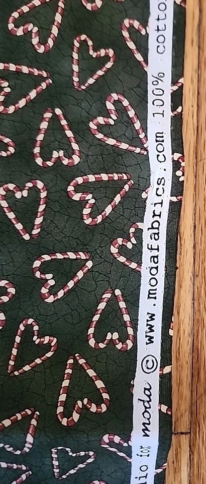 Moda Fabrics Kathy Schmidt Frosty's Town Heart Candy Canes 75x44" 2 Yards - Image 4 of 4