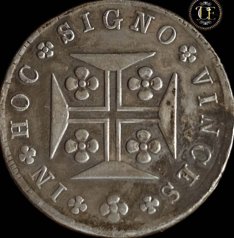 Moneda de Plata Portugal 400 Reis 1835, Reina María II Cruzado¡TONIFICACIÓN RARA Y ESCASA! Foto 2 de 4