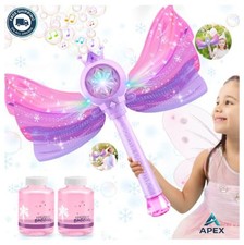 LED Light Music Bubble Wand Kids Princess Toy With Wings 3 AA Battery Age 3 