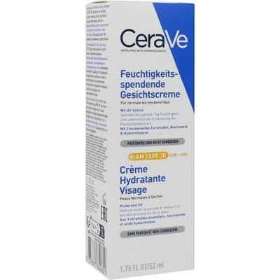 2x CERAVE feuchtigkeitsspendende Gesichtscreme SPF 30 52 ML