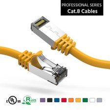 7Ft CAT8 S/FTP Ethernet Network Cable Yellow 26AWG