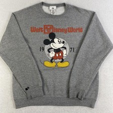 Disney Mickey Mouse Sweatshirt Mens Medium Gray Walt Disney World Crewneck 1971