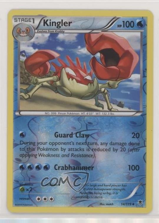Kingler Reverse Foil Pokemon XY Phantom Forces #14
