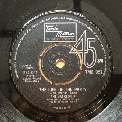 JACKSON 5 - THE LIFE OF THE PARTY / WHATEVER YOU GOT, I WANT  7'' VINYL (EX)