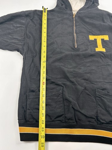 Vintage Fab Knit Tiger Varsity Letterman 1/4 Zip Hoodie Jacket Size 42 Med - Picture 16 of 18