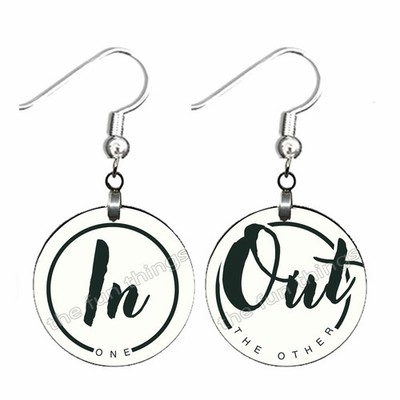 In One Ear & Out Earrings Dangle Wood Handmade Whimsical Fashion Jewelry Gift