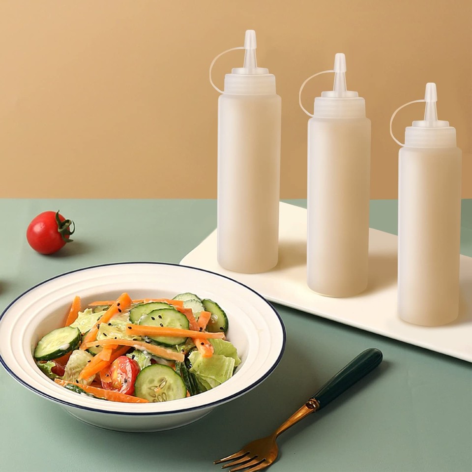 Stooper Container Plastic Lot of 6 237ml Plastic Soft Condiment Bottles with Stoppers | eBay