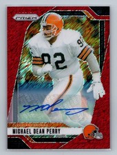 Michael Dean Perry 2024 Panini Prizm #71 Autographs Red Shimmer Prizm #/35