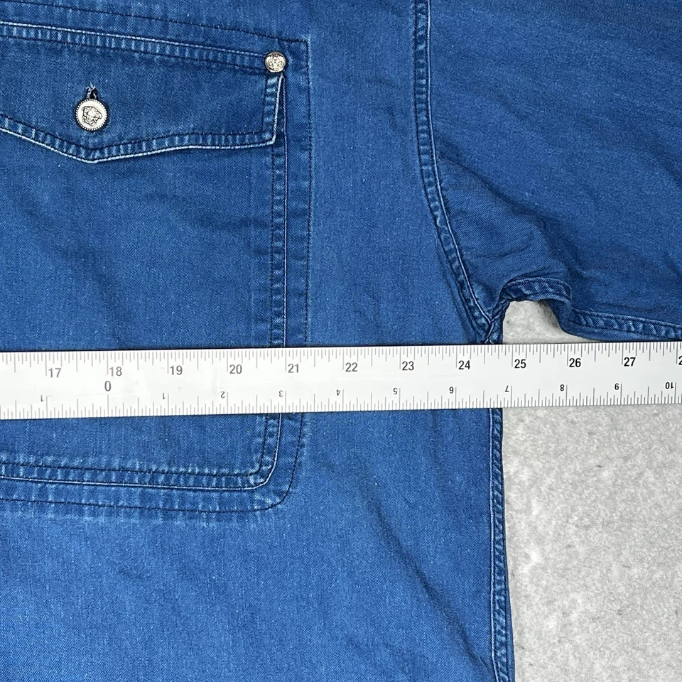 Vtg 90's Gianni Versace Jeans Couture Denim Shirt Men’s Large 100% Authentic - Image 4 of 4