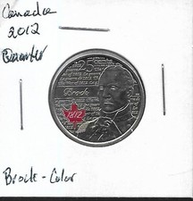pk05973:Canada 2012 Sir Isaac Brock Commemorative 25 Cent Quarter Coin-Color Red