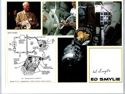Ed Smylie Autographed Apollo 13 NASA CO2 Removal System Diagram Print 8 x 10 IN