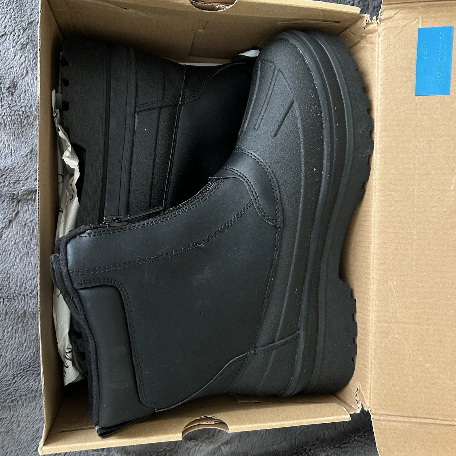 Bruno Marc Men's Insulated Waterproof Black Boots size 10.5