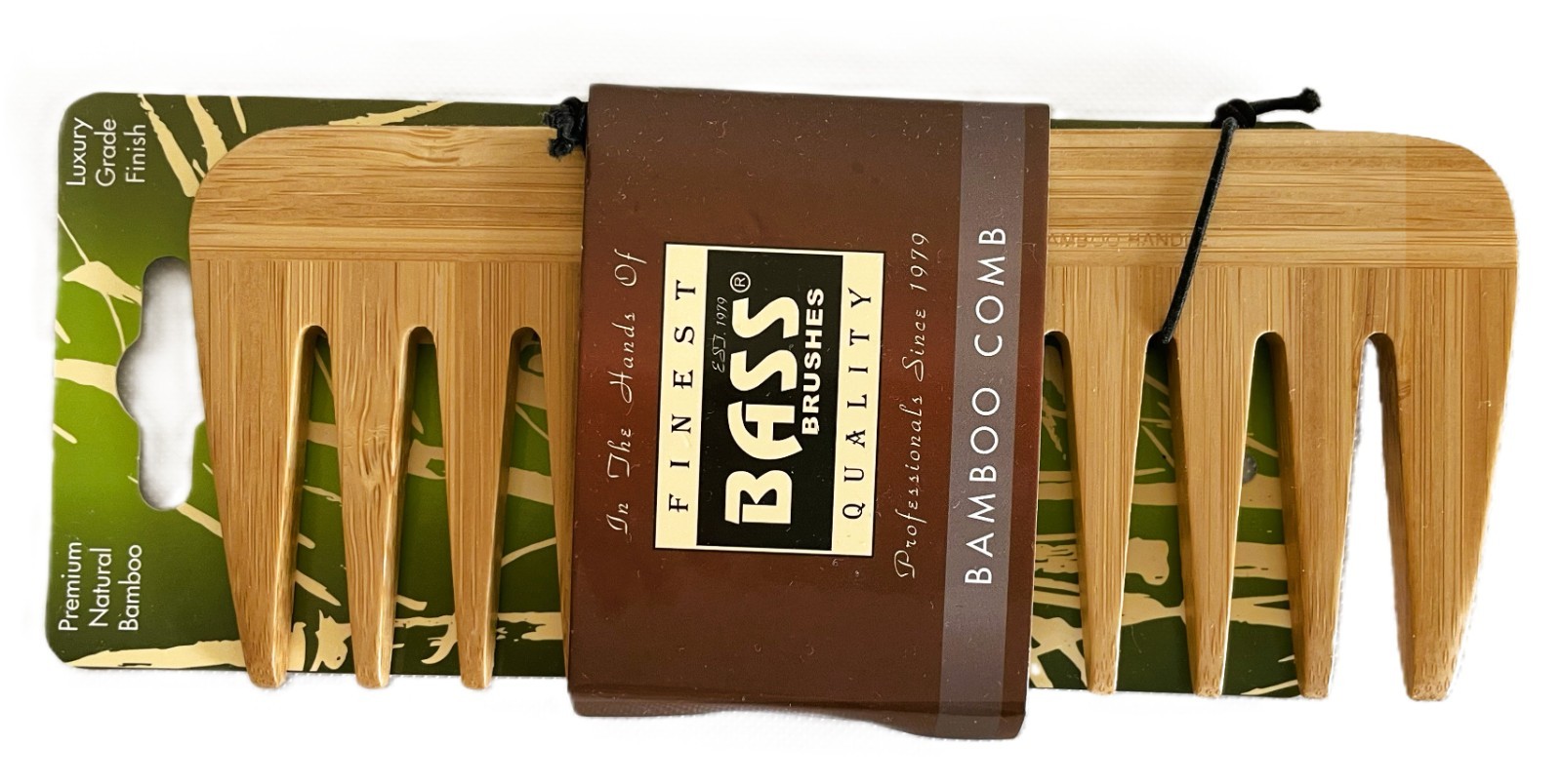 Medium Tooth Comb Premium Natural Bamboo Luxury Grade Finish New