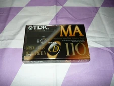Vintage Sealed New TDK MA 110 Minute Type IV High Resolution Cassette