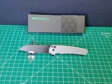 Protech Malibu W/ Grey Battleworn Dragon Scale Handle & DLC MagnaCut Blade Knife