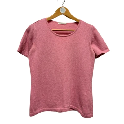 Artigiano Pull Top 12 Mélange Cachemire Merino Rose À Manches Courtes - Photo 1/4
