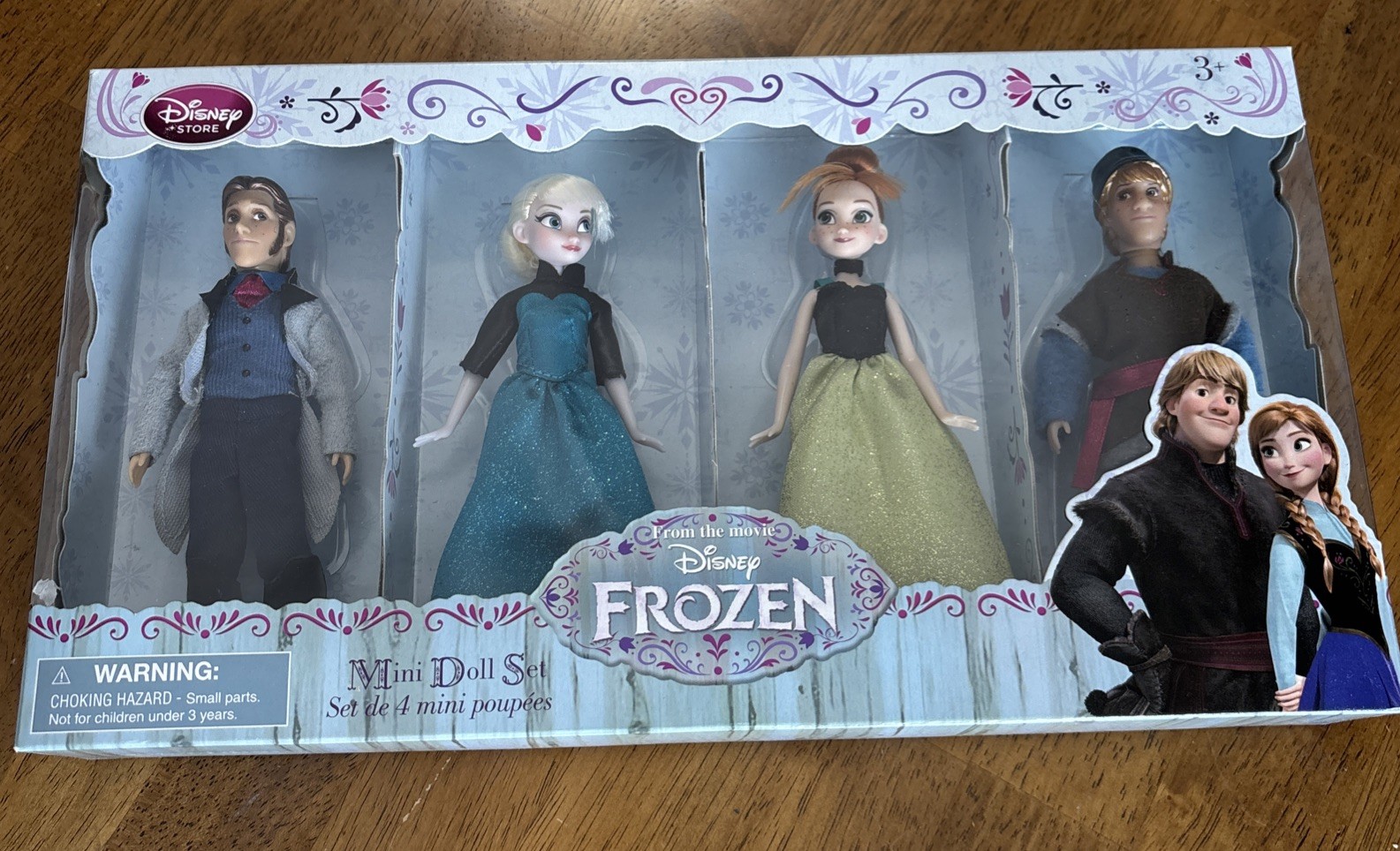 Disney Store Frozen 5" Mini Doll Set 4-Pack Kristoff Anna Elsa Hans New HTF!