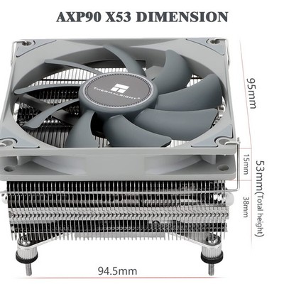 TR AXP90-X47 Full Low Profile CPU-luchtkoeler, hoogte 47 mm, PWM-ventilator TL-9015R Slin, AGHP-technologie, voor AMD AM4 / Intel 1150/1151/1155/1156/1200 (zuivere koperen versie