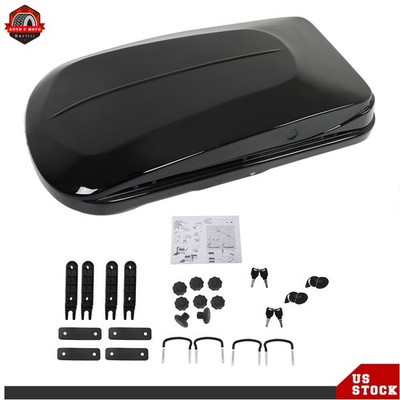 Heavy Duty ABS Vehicle Roof Top Storage Box W/2 Keys 14 Cubic Feet Cargo Luggage