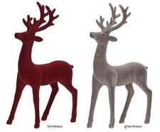 Stolzer Deko Hirsch stehend Samt mit weicher samtiger Oberfläche Höhe ca. 30 cm 