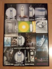 Absolut Vodka Original Werbung im Nielsen Rahmen TOP Rarit&auml;t