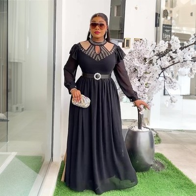African Women Dashiki Long Dress Rhinestone Abaya Bodycon Evening Ball Gown  Robe | eBay