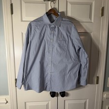 Brooks Brothers 1818 Shirt Regent Fit Non-Iron Blue Plaid XL 17 34/35