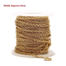 2meters Stainless Steel Gold Plated Twisted Chain findings for DIY Jewelry