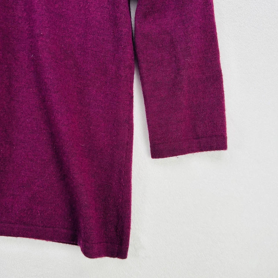 Willi Smith Sweater Womens Large Purple Merino Wool Scoop Neck Pullover Top - Image 4 of 4