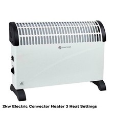 2kw Electric Convector Heater 3 Heat Settings Portable Bedroom & Conservatory