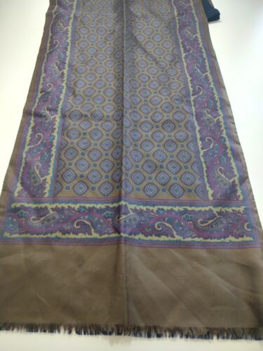 NAZARENO FOULARD WOOL LANA SILK SCARVES SCARF RECTANGLE SETA MADE IN ITALY - Foto 5 di 6
