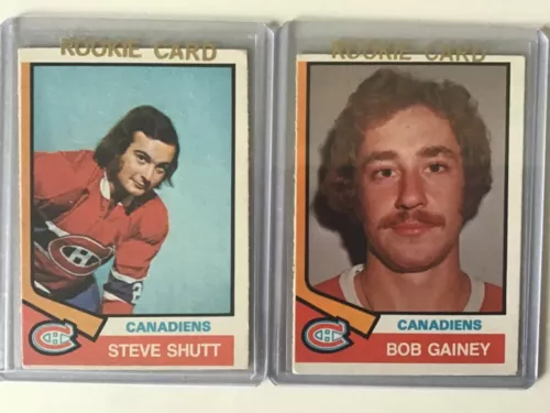 O-Pee-Chee Steve Shutt and Bob Gainey Rookie cards 1974-75 (lot of 2) 