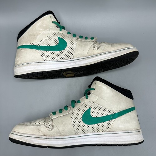 Nike Air Jordan 1 Alpha Mid ID Size 13 White Black Green Sneakers 407034-993 - Picture 8 of 11