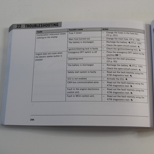Genuine 2017-2019 KTM 1090 Adventure English Owners Manual - Picture 18 of 19