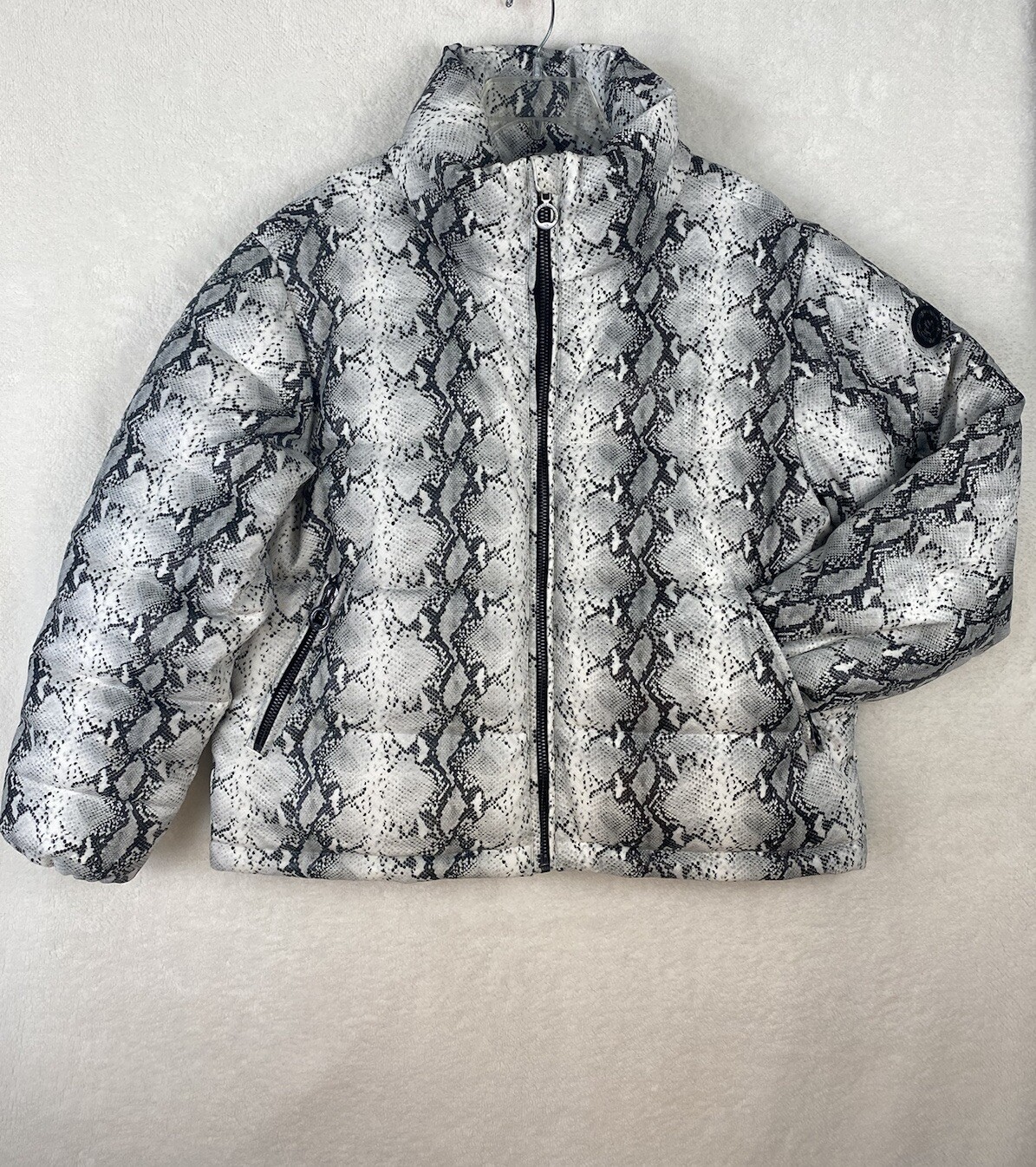 Noize Womens Jozy White Python Puffer Winter Coat… - image 1