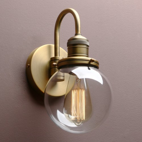 RETRO INDUSTRIAL ROUND SPHERE GLASS WALL LAMP SCONCE BATHROOM KITCHEN WALL LIGHT - Picture 14 of 20
