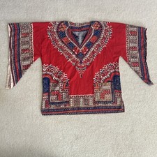 Vintage 1970  s Cotton Dashiki Shirt by Naqui Men  s L African Angel Wing