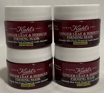Lot Of 4 Kiehl's Ginger Leaf & Hibiscus Firming Mask Travel Size 0.5oz/14ml Each