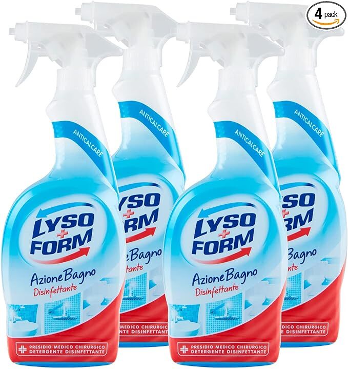 Lysoform Azione Bagno Disinfettante Spray 750ml x4 - Pulizia Professionale