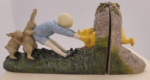 Vintage Walt Disney Charpente Winnie The Pooh Stuck In The Rabbit Hole Bookends - Picture 1 of 7