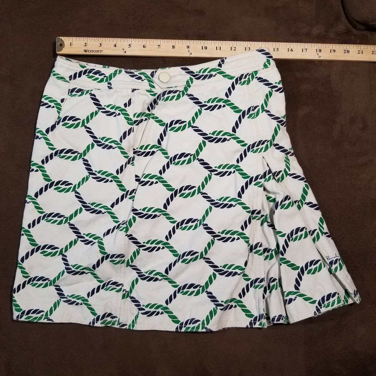 TORY BURCH PIER SKIRT ROPE PRINT HEAVY CANVAS SIZE 6 (STAINED) | eBay
