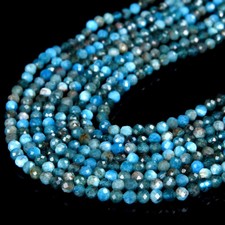 2MM Natural Apatite Gemstone Micro Faceted Round 15.5 inch 80019206-P103 