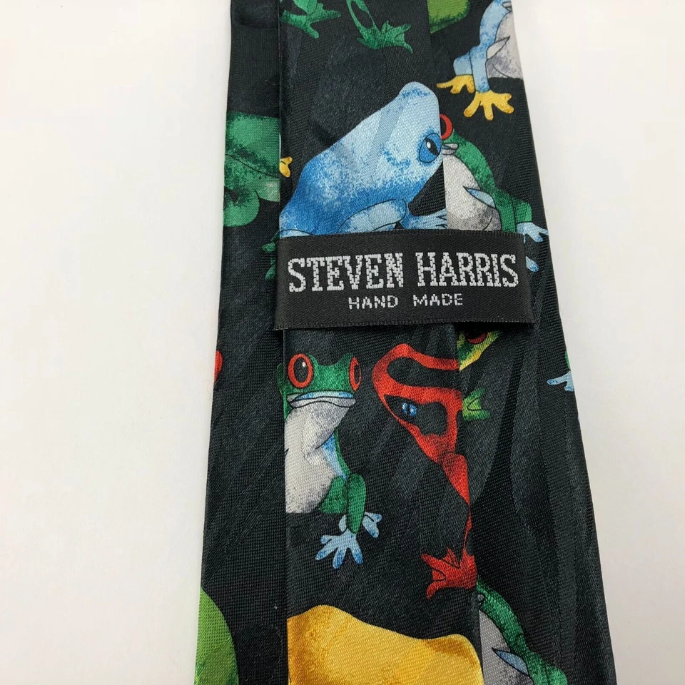 Corbata para hombre Steven Harris multicolor ranas 59 x 3,50 Foto 4 de 4
