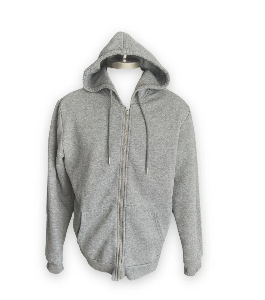 Forever 21 Sudadera con Capucha Cremallera Completa Suéter con Capucha Para Hombre Talla Grande Gris Foto 3 de 4