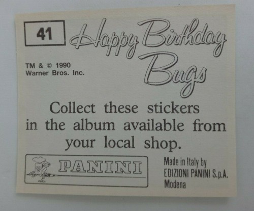 1990 Panini Happy Birthday Bugs (Pick Your Sticker) - Picture 59 of 343