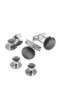 New Smoke Gray Silver Tuxedo cuff link studs Shirt cuff links 1 year guarantee 