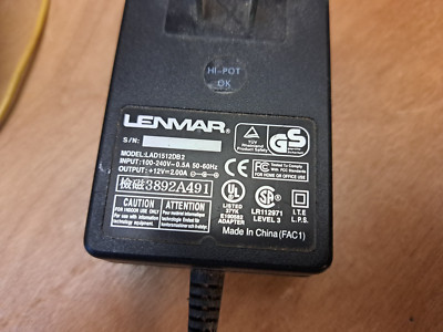 OEM 12V AC/DC Adapter  LENMAR  LAD1512DB2 Linearity