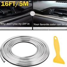 Silver 5m Car Interior Door Gap Edge Line Insert Molding Trim Decor Strip Tool Silver 5m Car Interior Door Gap Edge Line Insert Molding Trim Decor Strip Tool