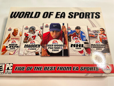 World of EA Sports 2004 PC CD-ROM Madden NHL NBA Live Nascar PGA