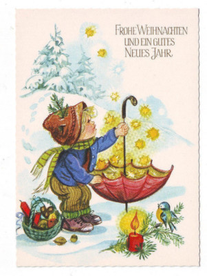 Vintage Merry Christmas & Happy New Year Postcard, Unused, Lot
